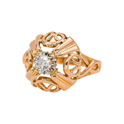 Bague Solitaire Or rose Diamant - Castafiore