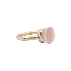 Bague Solitaire POMELLATO "Nudo Classic" en or blanc, or rose et quartz - Castafiore