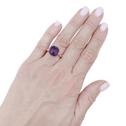 Bague Solitaire POMELLATO Nudo Classic en or rose et améthyste