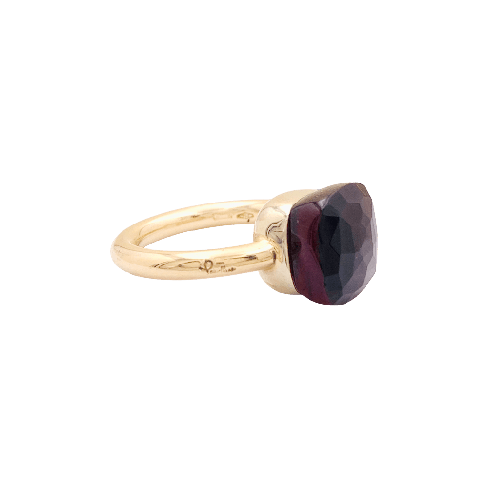 Bague Solitaire POMELLATO "Nudo Classic" en or rose et grenat - Castafiore