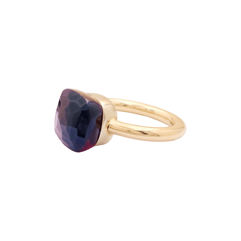 Bague Solitaire POMELLATO "Nudo Classic" en or rose et grenat - Castafiore