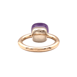 Bague Solitaire POMELLATO "Nudo Classic" en or rose, or blanc et améthyste - Castafiore