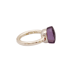 Bague Solitaire POMELLATO "Nudo Classic" en or rose, or blanc et améthyste - Castafiore