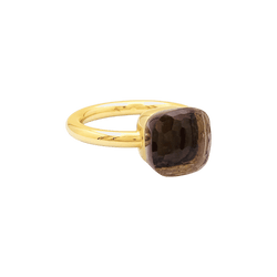 Bague Solitaire POMELLATO "Nudo Classique" en or blanc, or rose et quartz - Castafiore