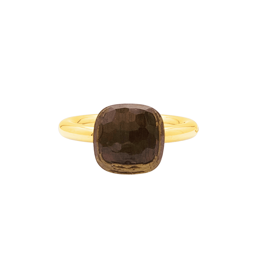 Bague Solitaire POMELLATO "Nudo Classique" en or blanc, or rose et quartz - Castafiore