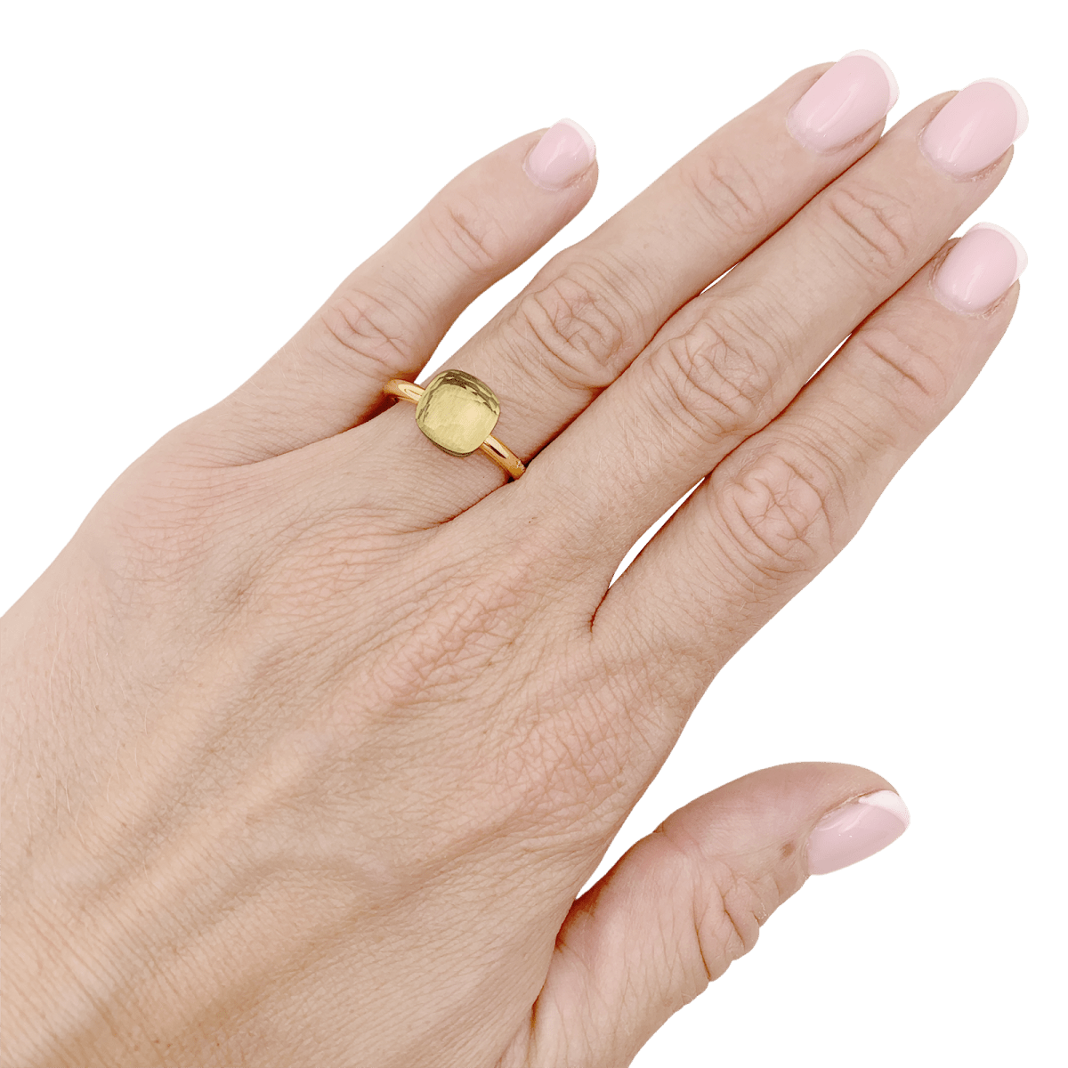 Bague Solitaire POMELLATO "Nudo" en or blanc, or rose et quartz - Castafiore