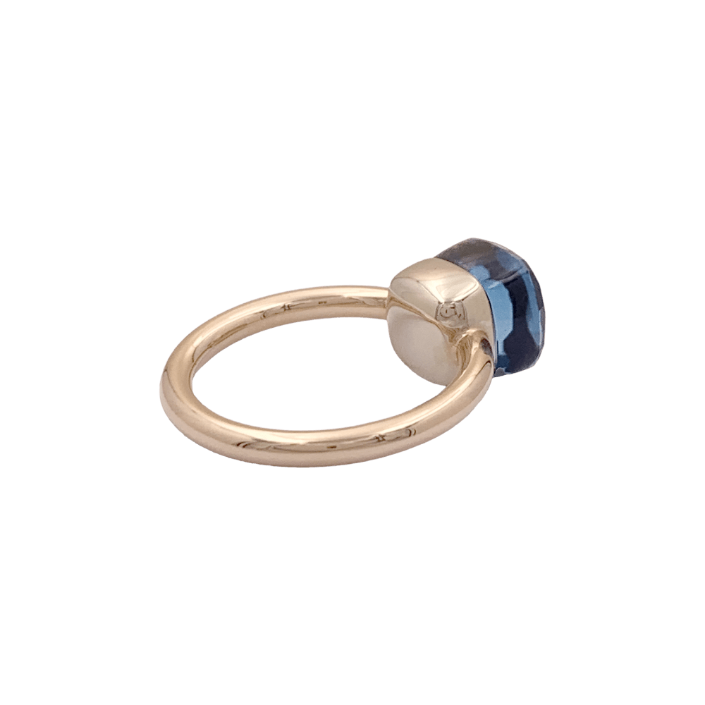 Bague Solitaire POMELLATO "Nudo" en or rose, or blanc et topaze - Castafiore
