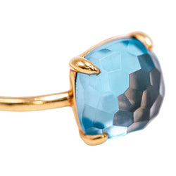 Bague Solitaire SWISS TOPAS en or jaune et topaze - Castafiore