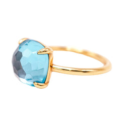 Bague Solitaire SWISS TOPAS en or jaune et topaze - Castafiore