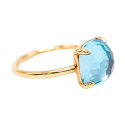 Bague Solitaire SWISS TOPAS en or jaune et topaze - Castafiore