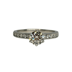 Bague Solitaire TIFFANY & CO. en platine et diamants - Castafiore