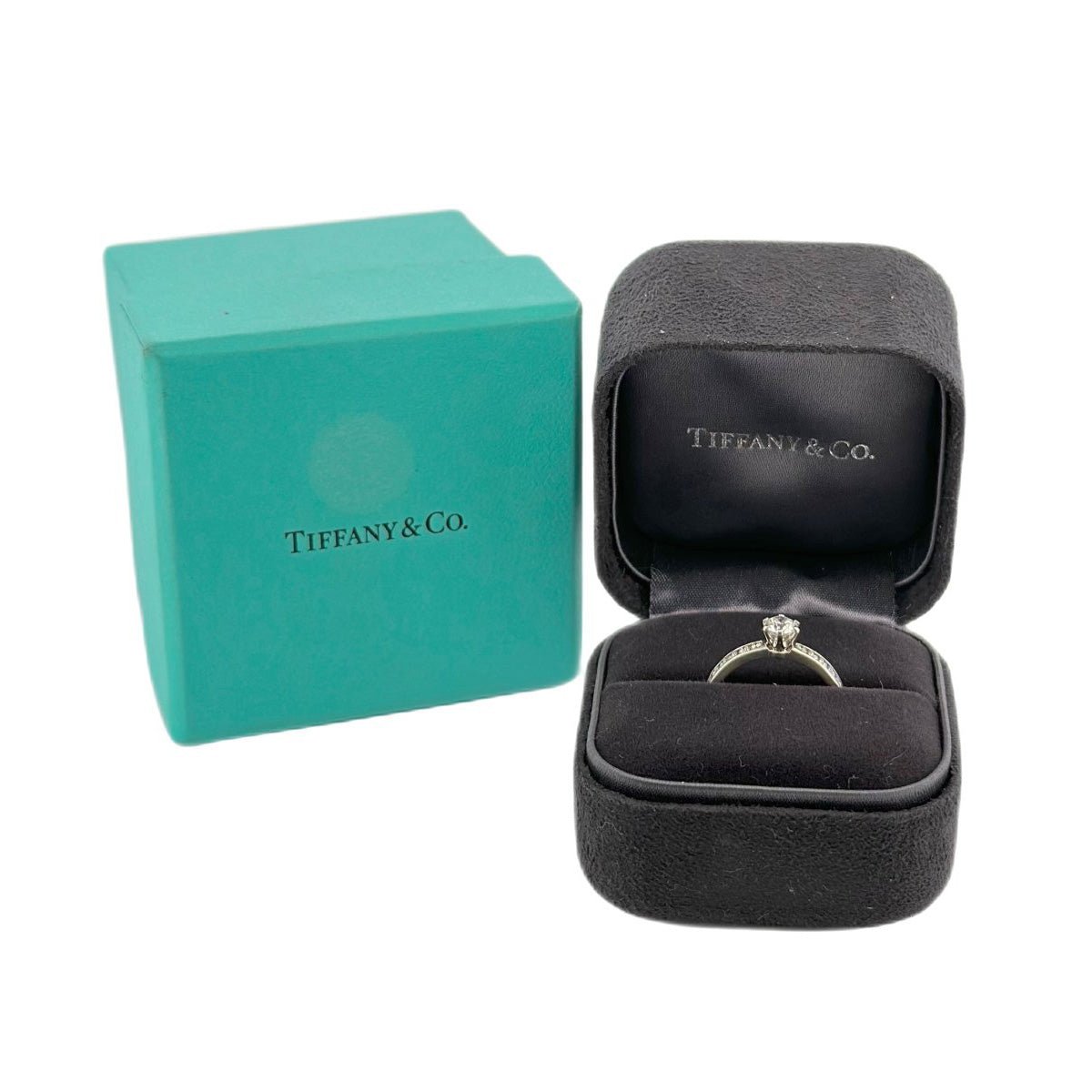 Bague Solitaire TIFFANY & CO. Setting en platine et diamants