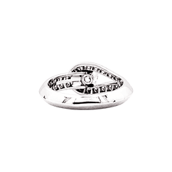 Bague Solitaire VAN CLEEF & ARPELS "Solitaire Couture" en platine et diamants - Castafiore