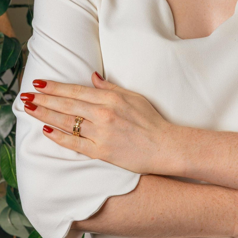 Bague Souple Or jaune Diamant - Castafiore