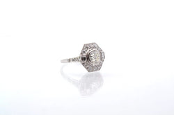 Bague style art déco en platine sertie de diamants - Castafiore