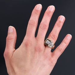 Bague tank asymétrique diamants - Castafiore