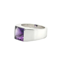 Bague Tank CARTIER en or blanc et améthyste - Castafiore
