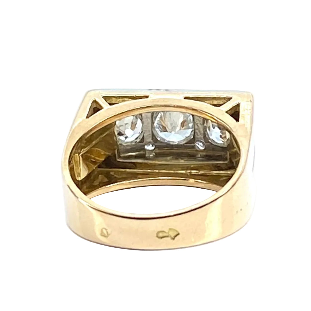 Bague Tank en or 18 carats et platine en diamants - Castafiore