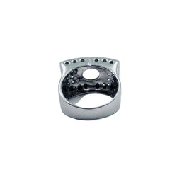 Bague Tank en or blanc, aigue-marine et diamants - Castafiore