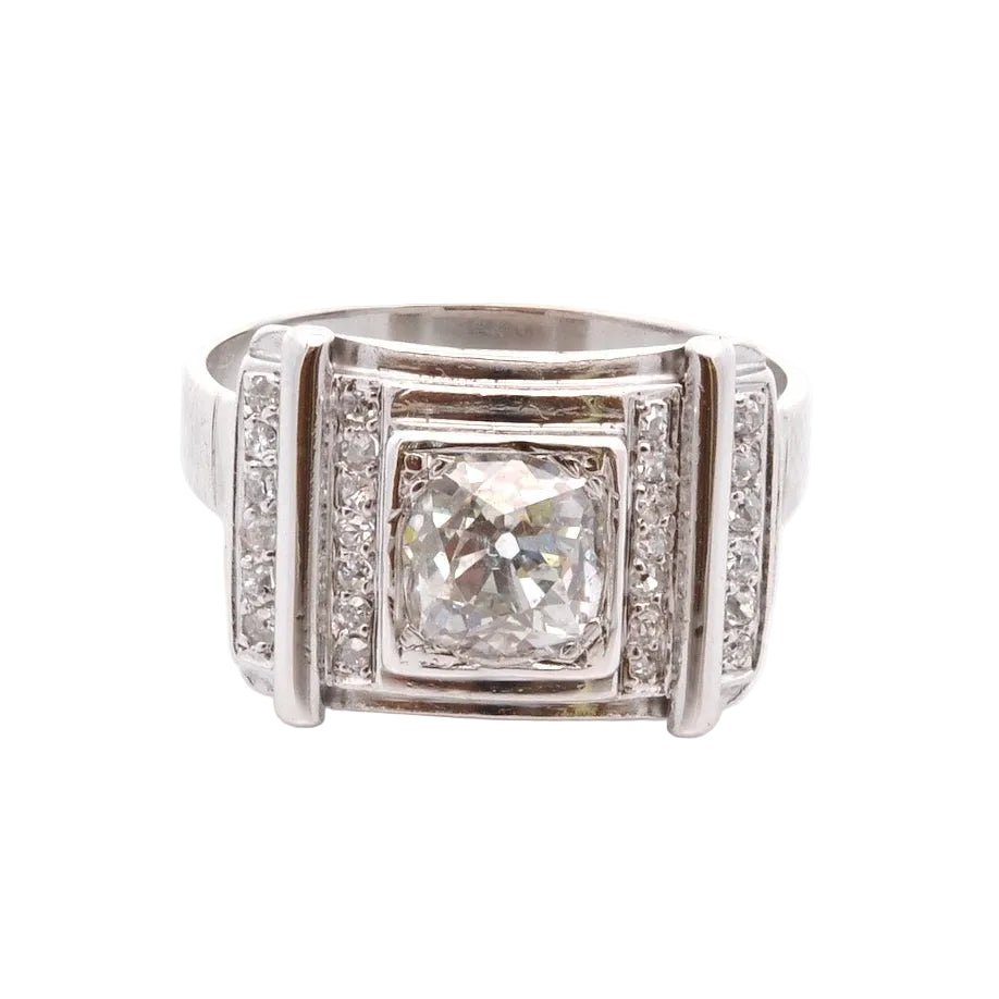 Bague Tank en or blanc et diamants - Castafiore