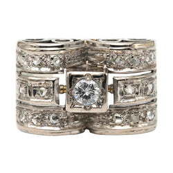 Bague Tank en or blanc et diamants - Castafiore