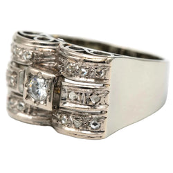 Bague Tank en or blanc et diamants - Castafiore