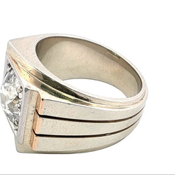 Bague Tank en or blanc, or jaune et diamants - Castafiore