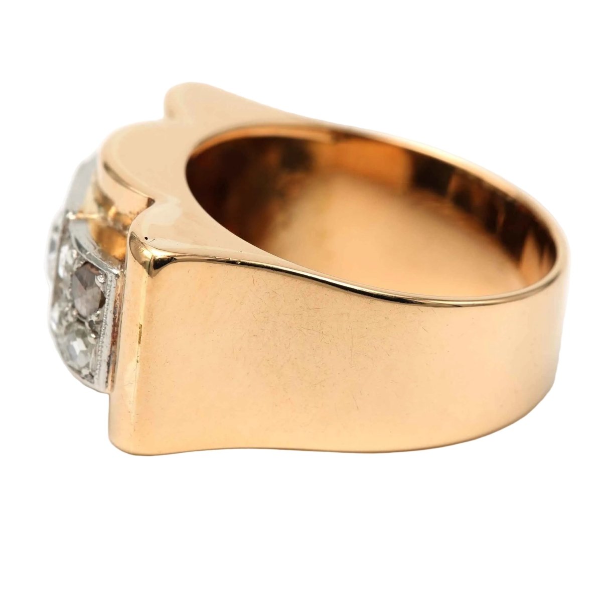 Bague Tank en or blanc, or jaune et diamants - Castafiore