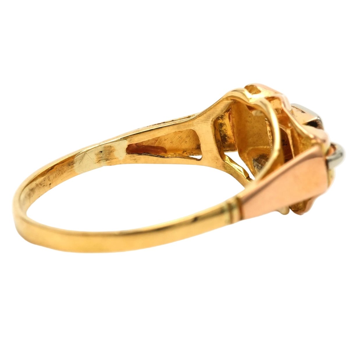 Bague Tank en or blanc, or jaune et diamants - Castafiore