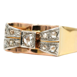 Bague Tank en or blanc, or jaune et diamants - Castafiore