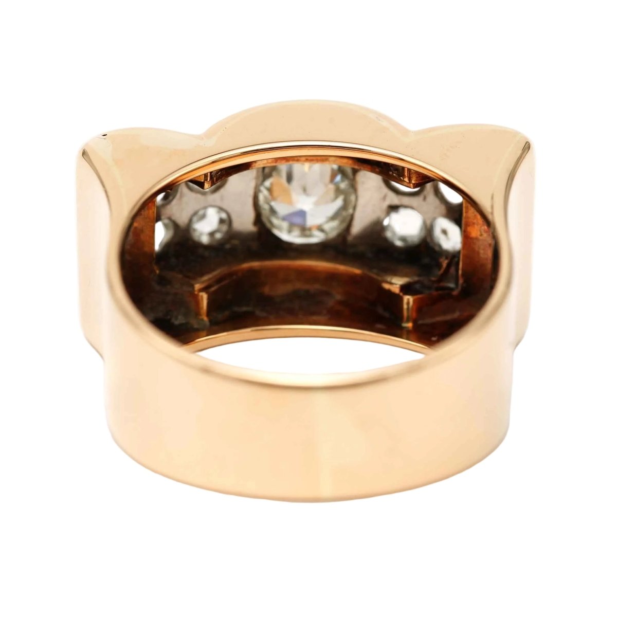Bague Tank en or blanc, or jaune et diamants - Castafiore