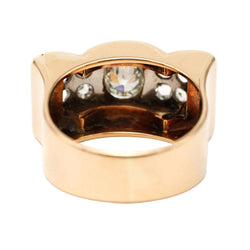 Bague Tank en or blanc, or jaune et diamants - Castafiore