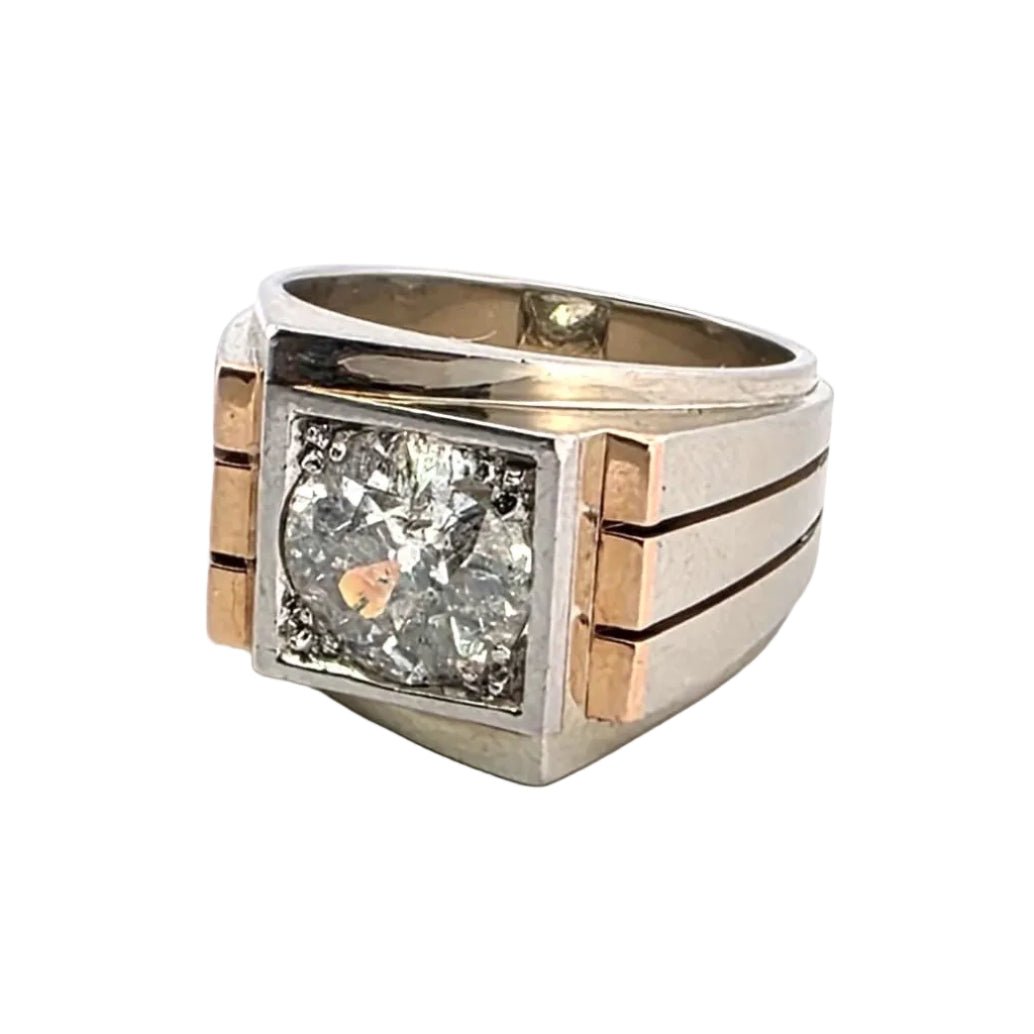 Bague Tank en or blanc, or jaune et diamants - Castafiore