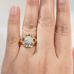 Bague Tank en or blanc, or rose et diamants - Castafiore