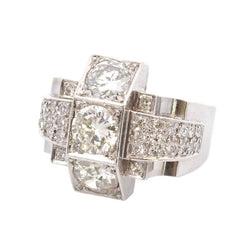 Bague Tank en or blanc, platine et diamants - Castafiore