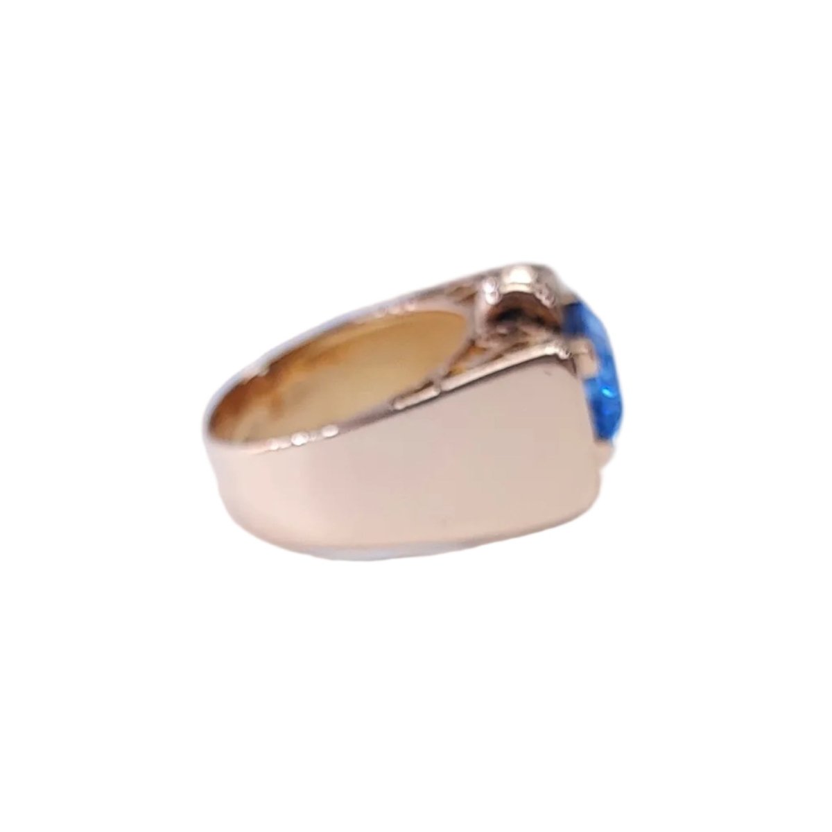 Bague Tank en or et aigue - marine - Castafiore