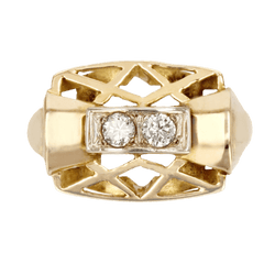Bague Tank en or jaune - Castafiore