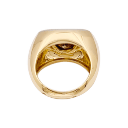 Bague Tank en or jaune, blanc et diamant brun - Castafiore