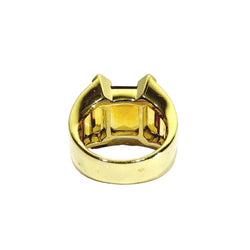 Bague Tank en or jaune, citrines et diamants - Castafiore