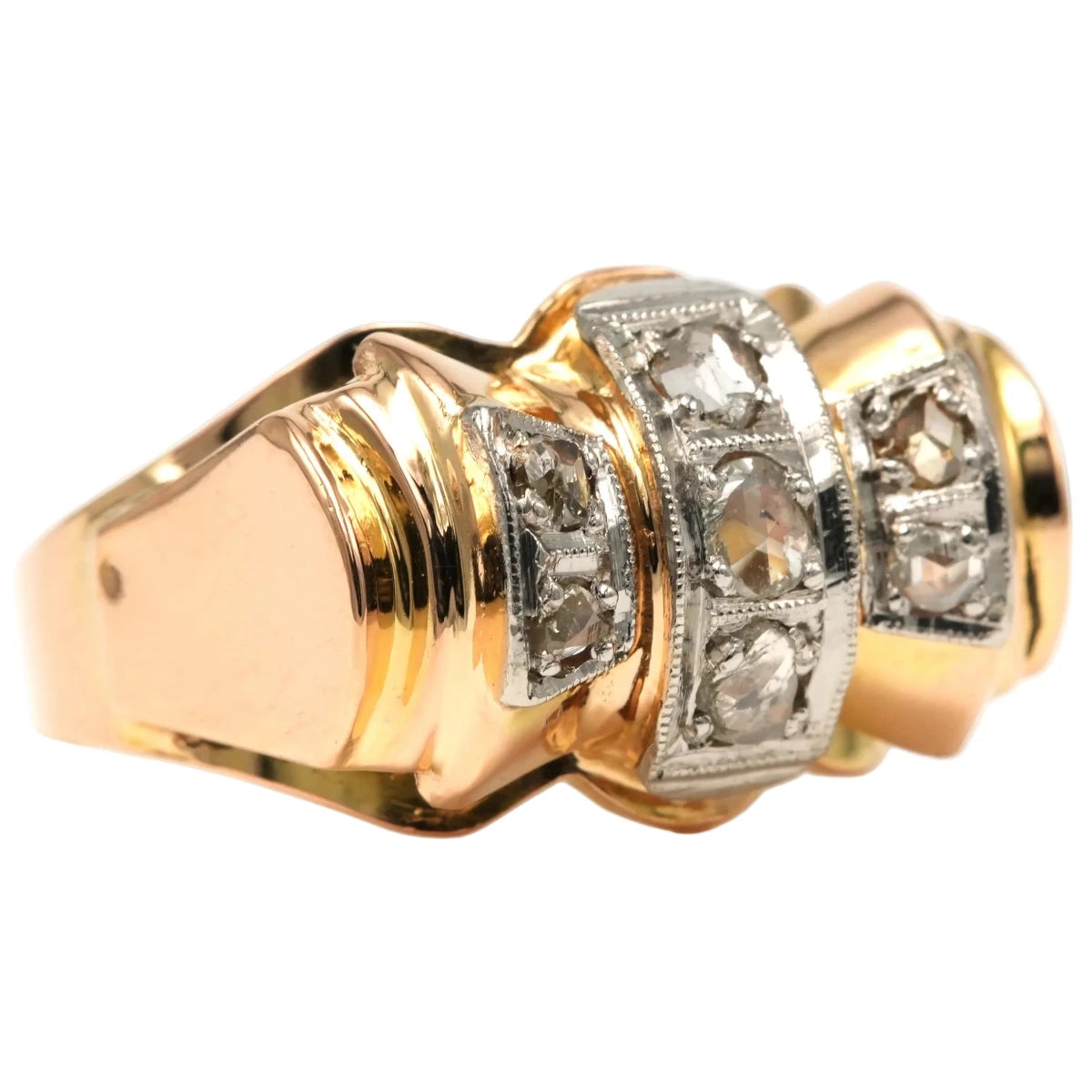Bague Tank en or jaune et diamants - Castafiore
