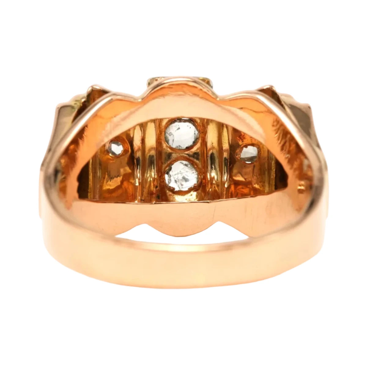 Bague Tank en or jaune et diamants - Castafiore