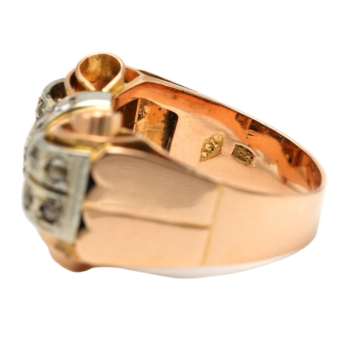 Bague Tank en or jaune et diamants - Castafiore