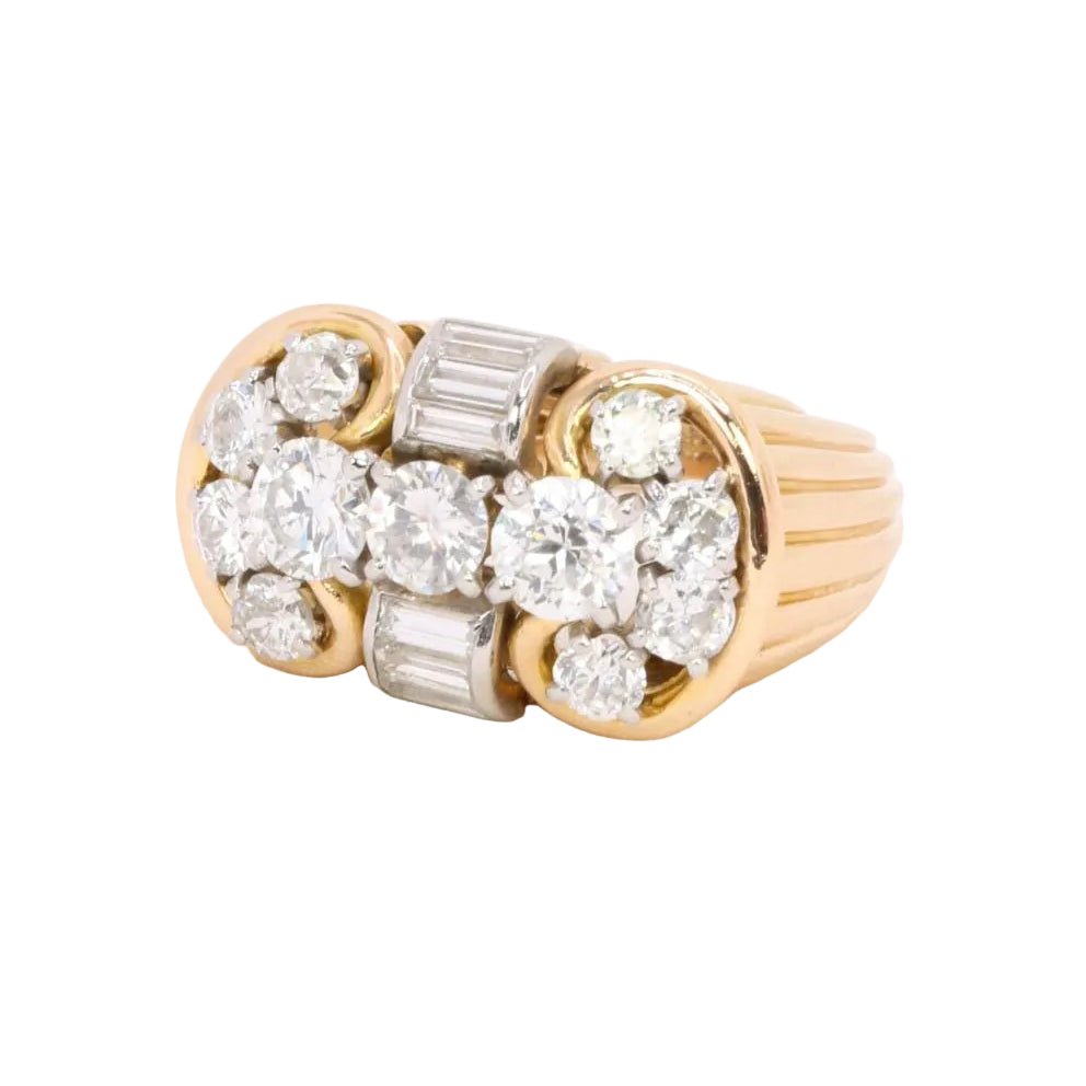 Bague Tank en or jaune et diamants - Castafiore