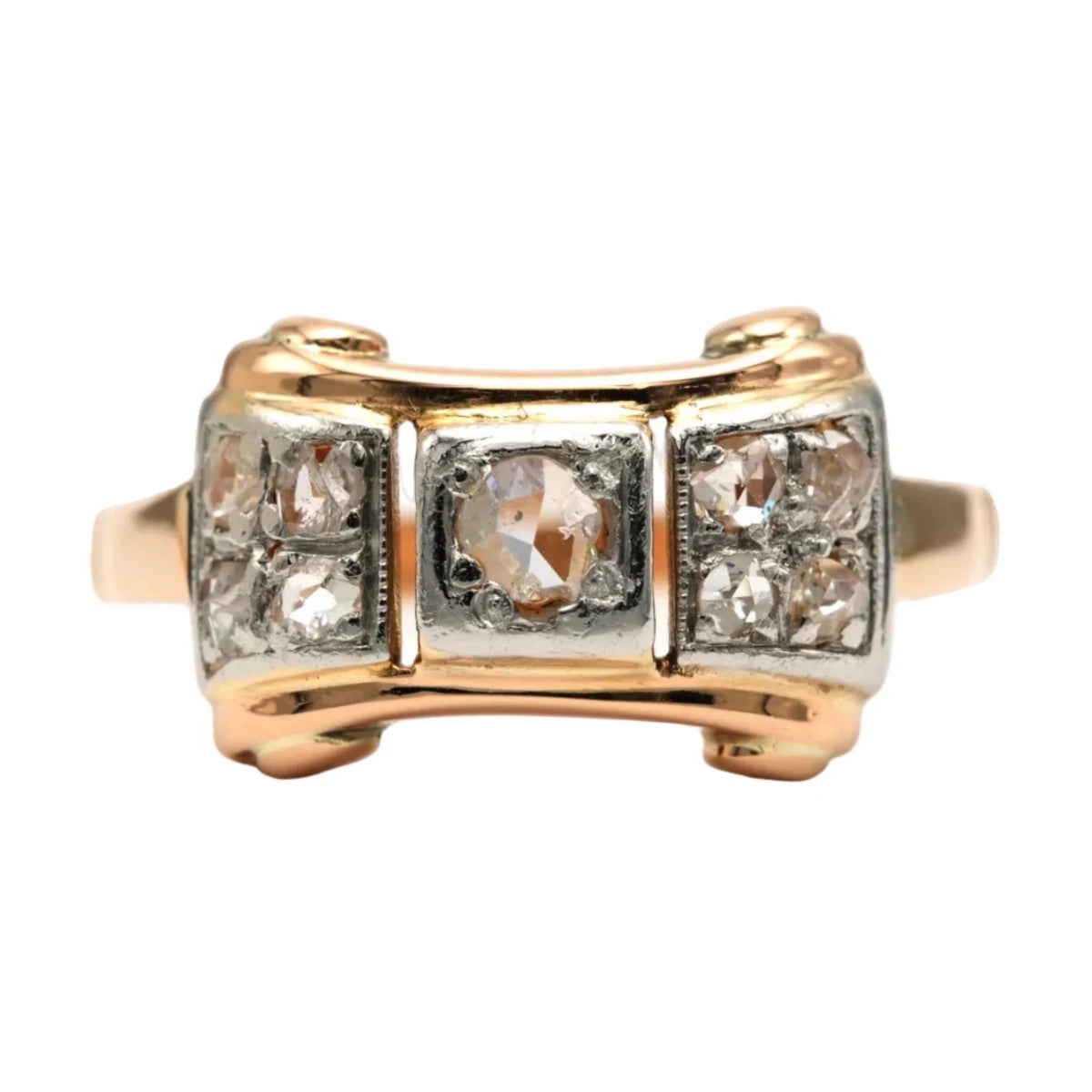 Bague Tank en or jaune et diamants - Castafiore