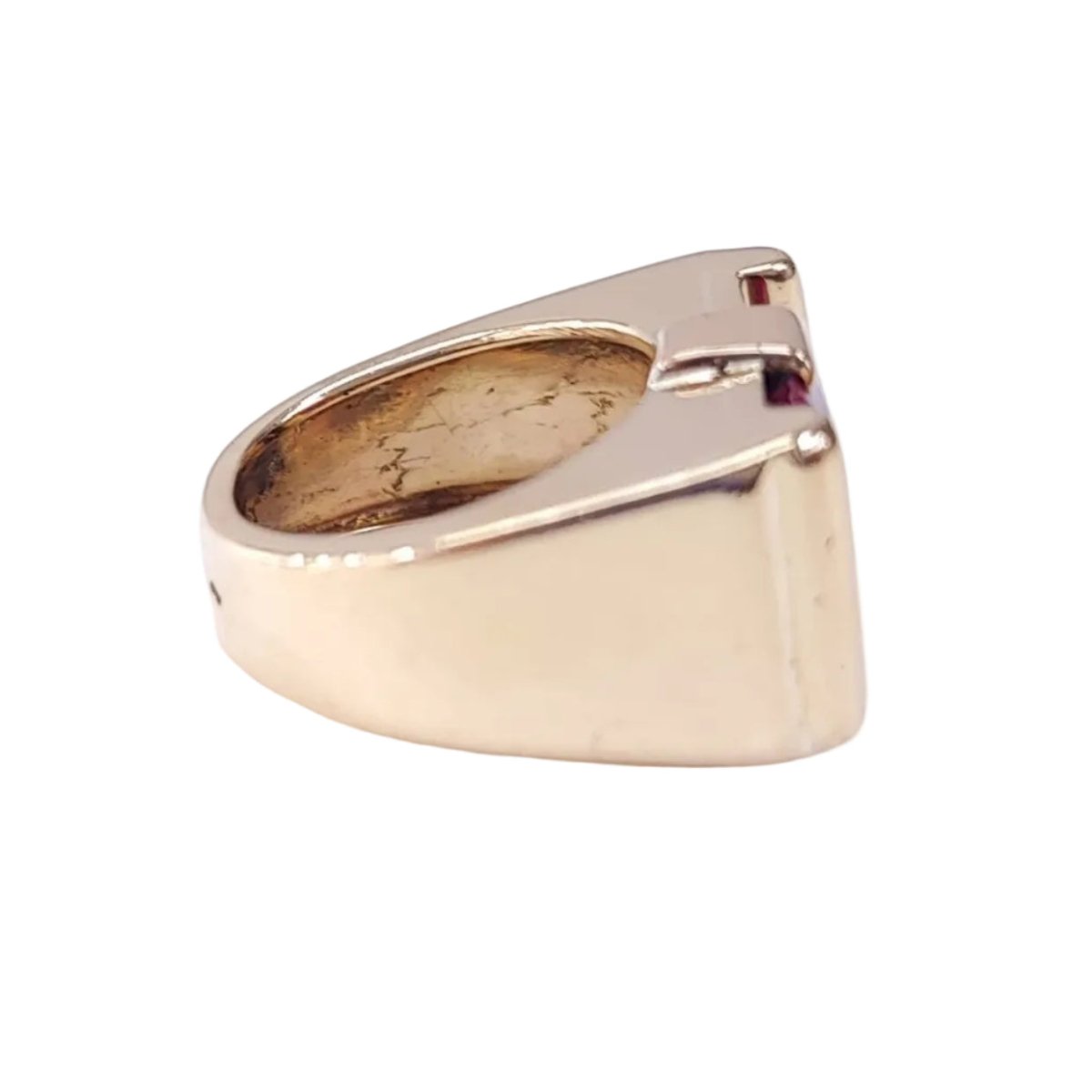 Bague Tank en or jaune et rubis - Castafiore