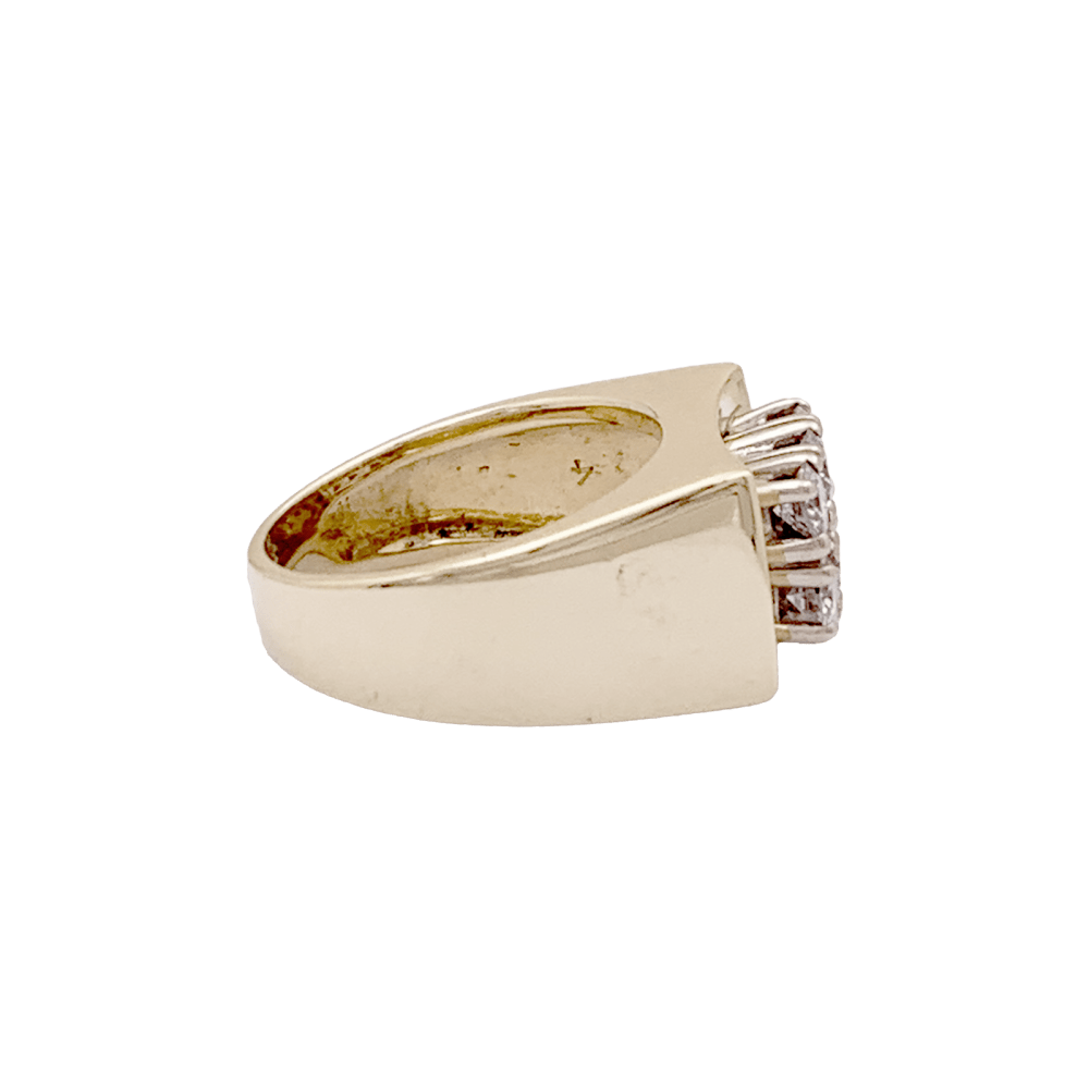 Bague Tank en or jaune, or blanc et diamants - Castafiore