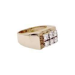 Bague Tank en or jaune, or blanc et diamants - Castafiore
