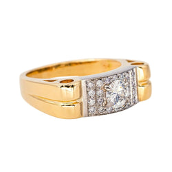 Bague Tank en or jaune, or blanc et diamants - Castafiore