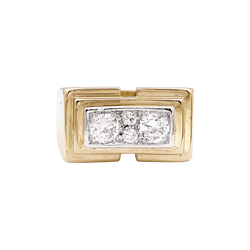 Bague Tank en or jaune, platine et diamants - Castafiore