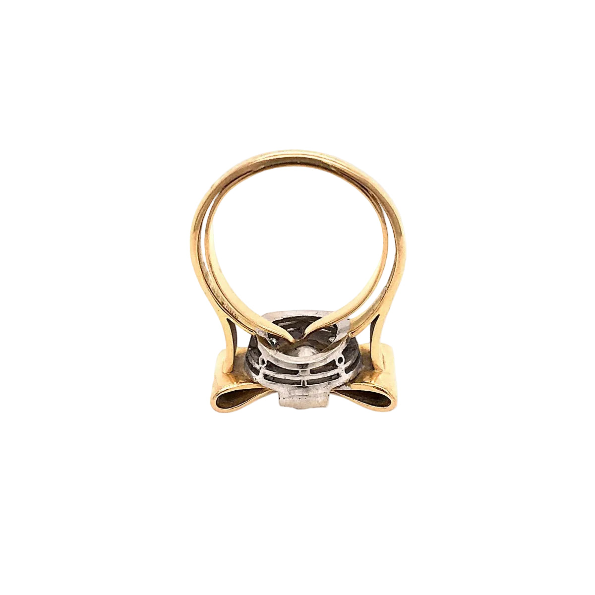 Bague Tank en or jaune, platine et diamants - Castafiore